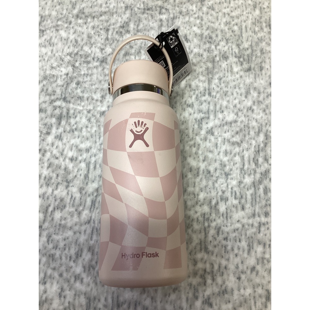 Hydro Flask 32 oz Wide Mouth Checkered Ecru Limited Edition Flex Straw Cap